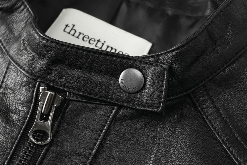 Bella leather jacket - black