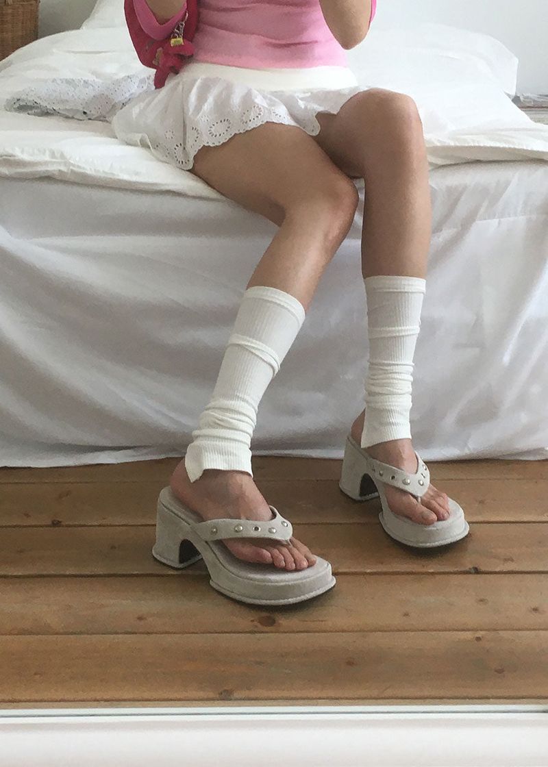 BUCKLE THIGH BOOTS FLIPFLOPS (3color)