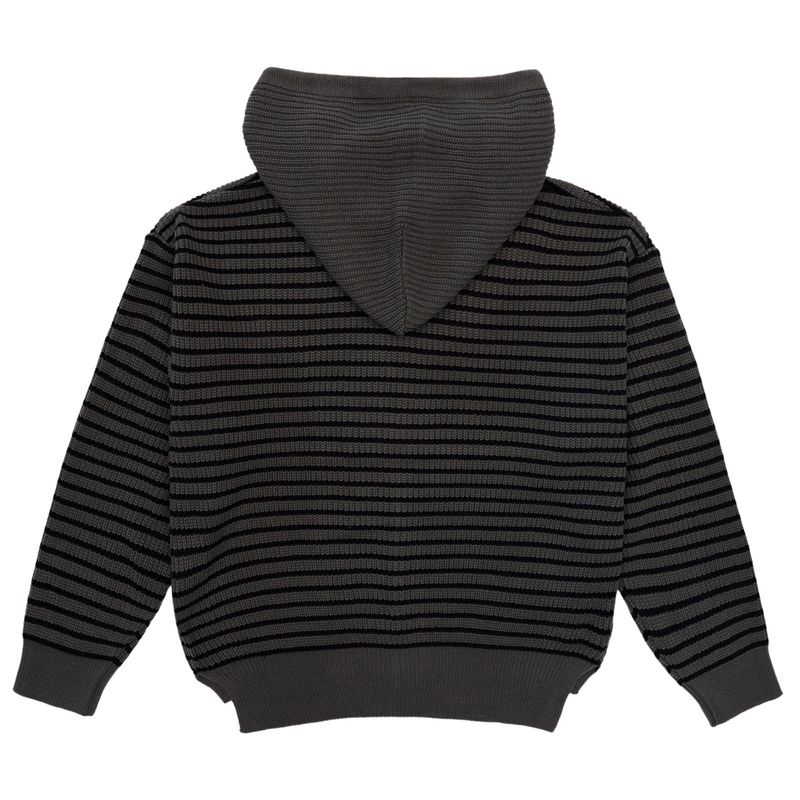 MEI STRIPE HAND-WARMER KNIT ZIP-UP UNISEX (2Color)