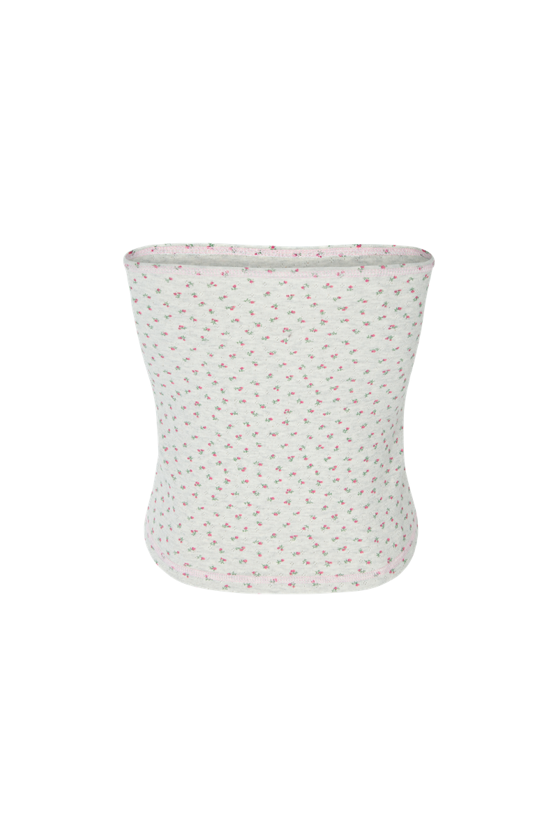 flower tube top melange grey
