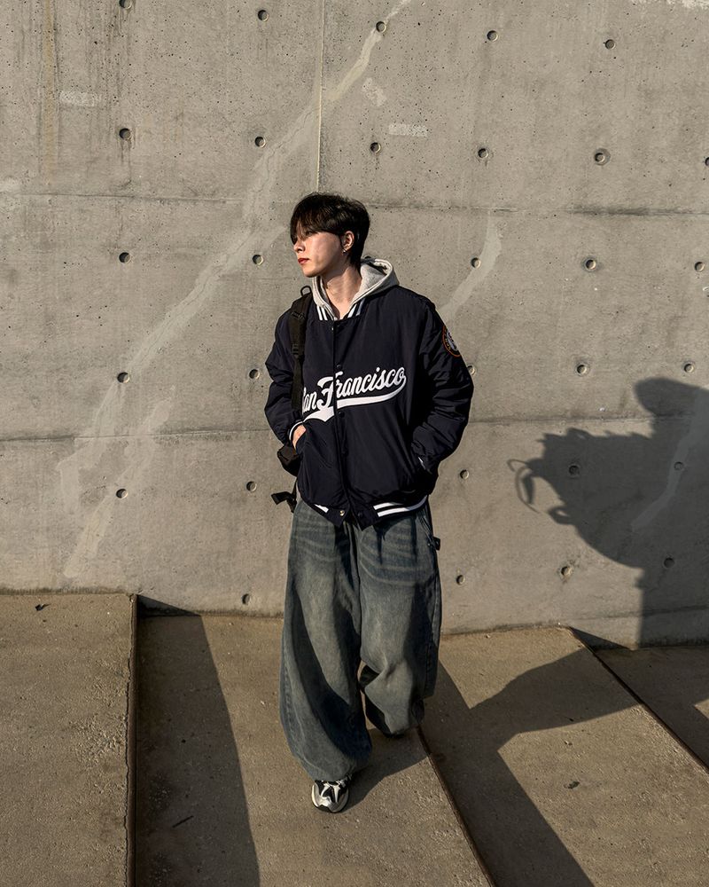 Sanver Lettering Varsity Padding Jumper