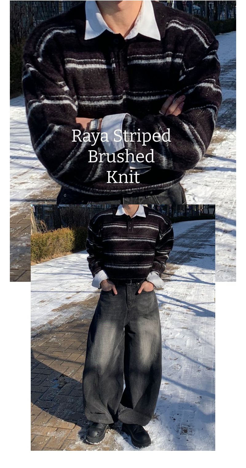 Mensfloor（メンズフロア）の「Raya stripe brush knit（Tops）」