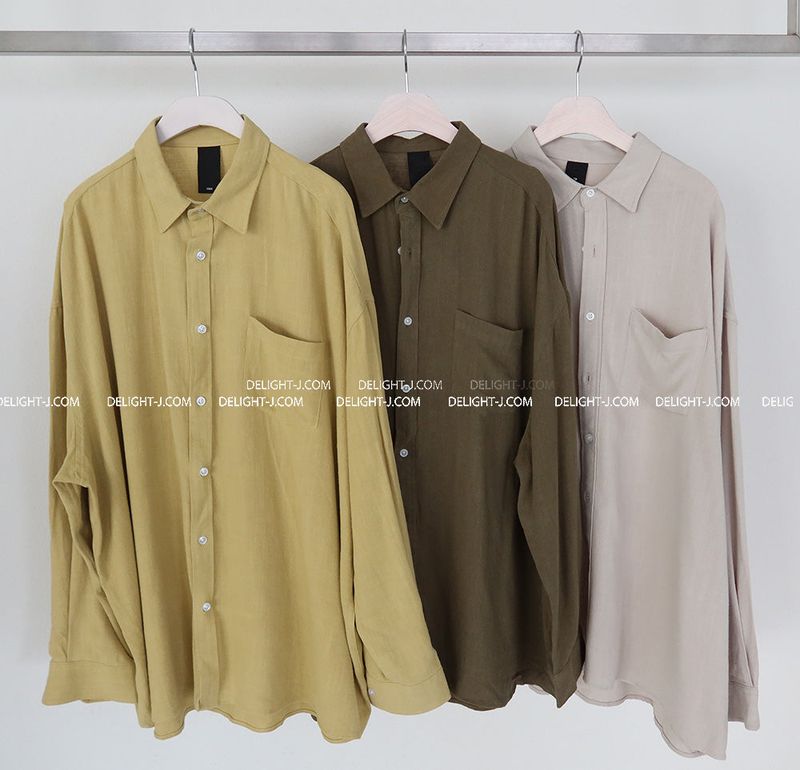 [Unisex] 6カラー オーバーサイズフィット リネンシャツ