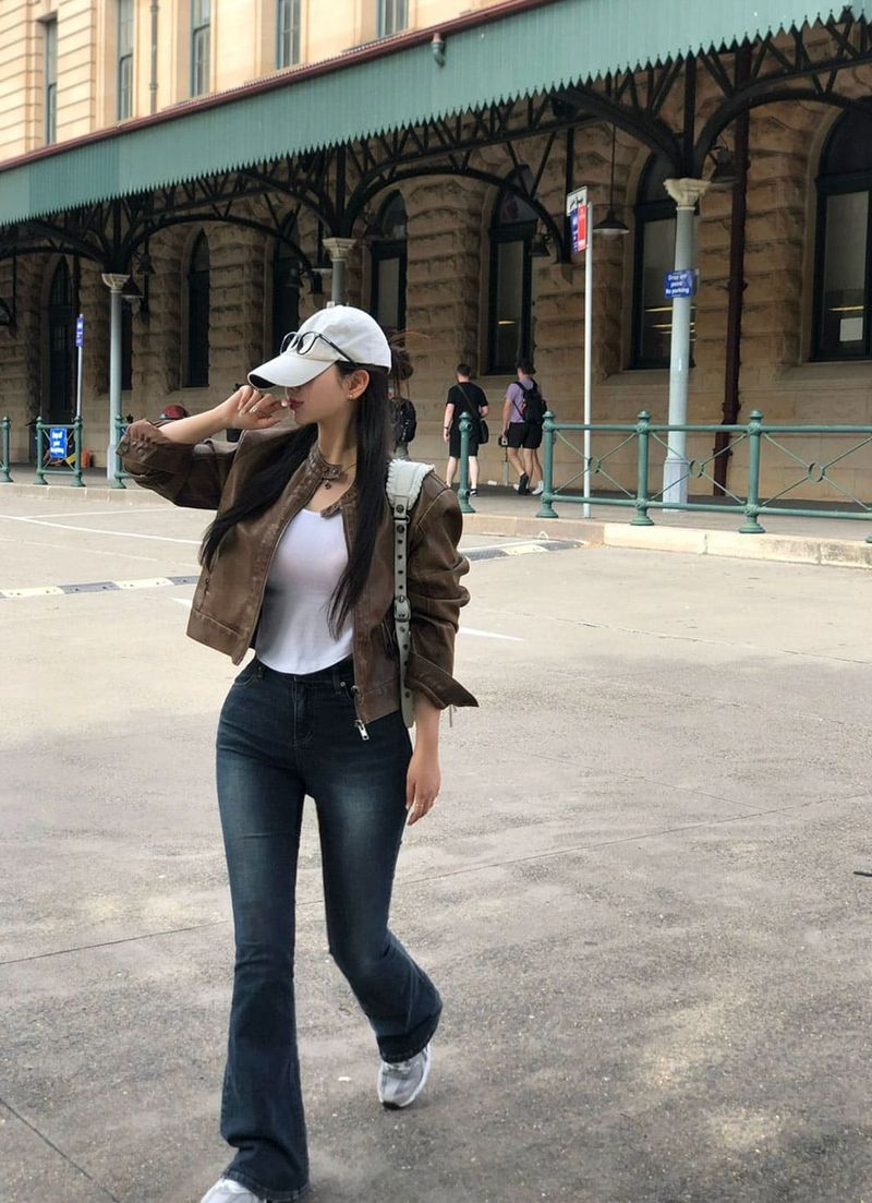 [BELLIDE MADE] High quality vintage washed leather jacket