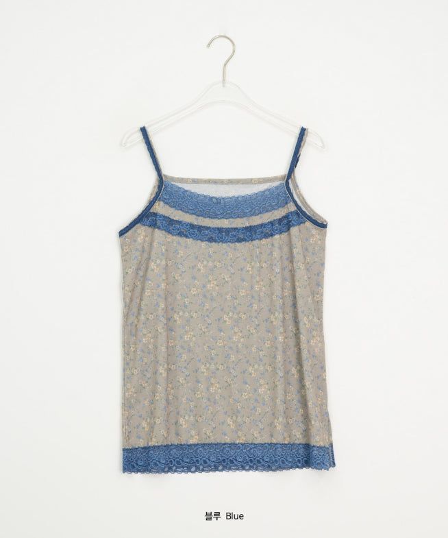Diez Lace Flower Layered Sleeveless