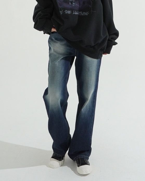 KIXI（キッシー）の「Deep Indigo Washing Semi Wide Denim Pants（Pants）」
