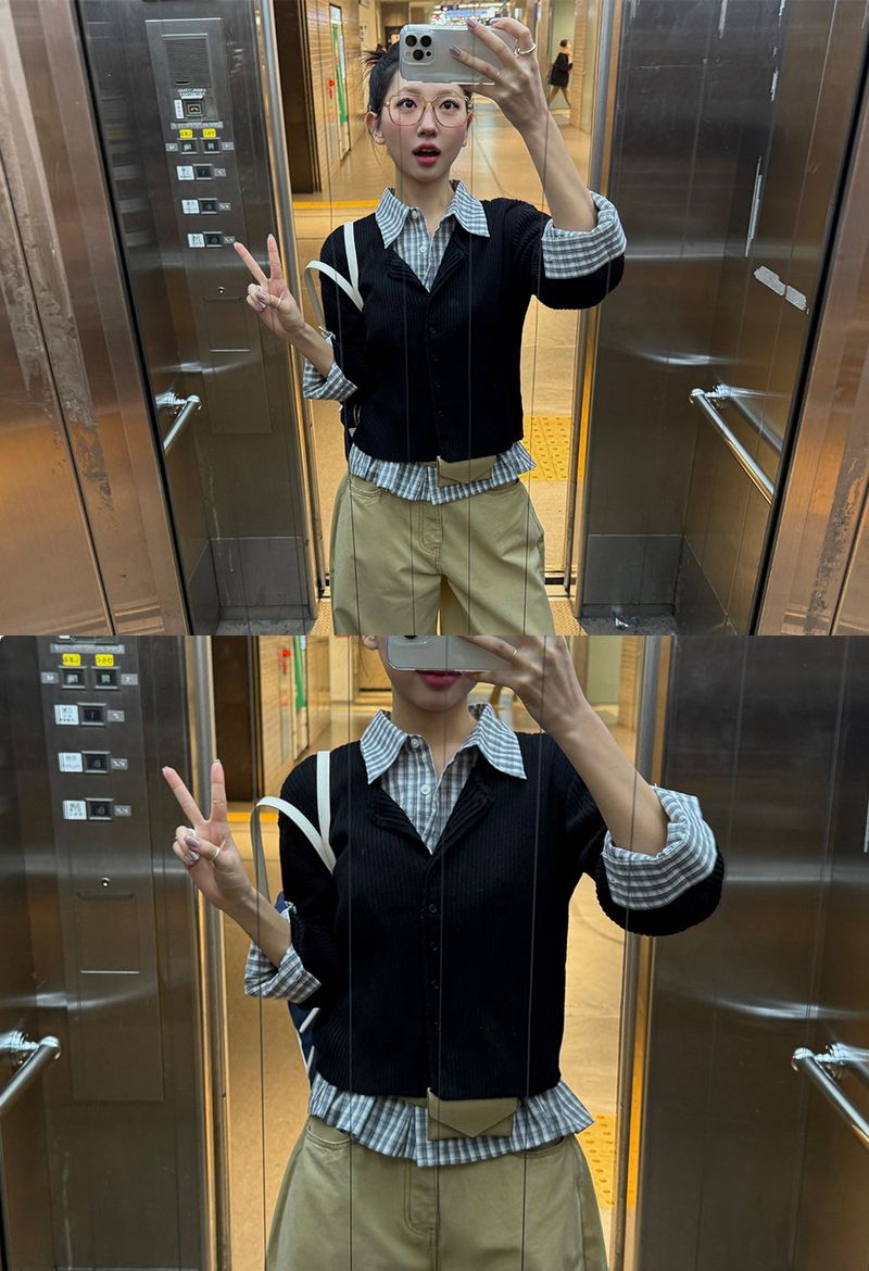 [ORIGINAL] Pudding Frill Angora Knit Cardigan