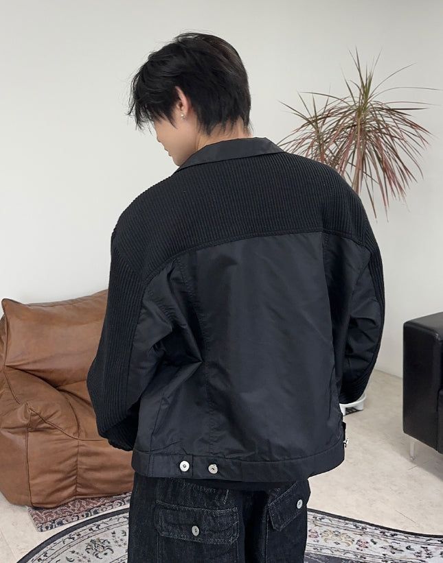 Lafren Crop Mix Knit Jacket