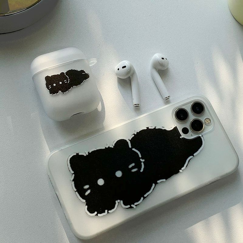 Black - Real Fur Some Cat AirPods Case_matt