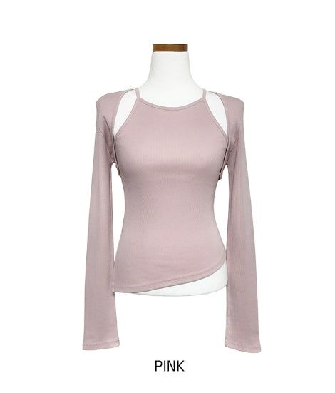 Connie unbalanced halter-neck bolero Set