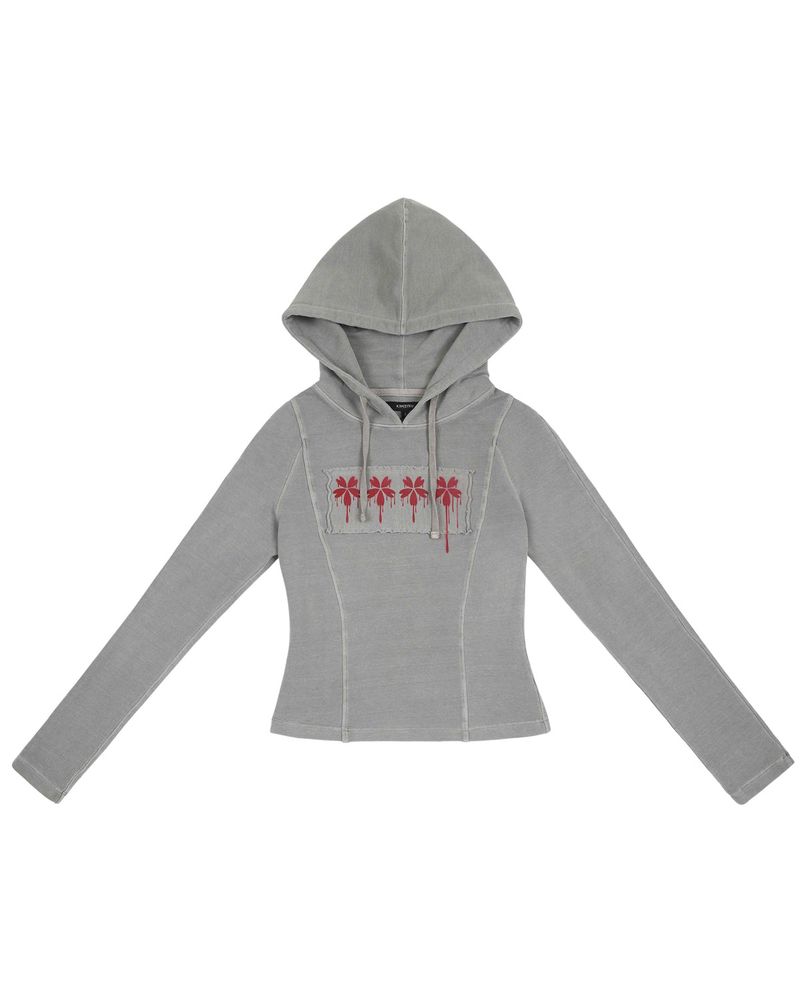 Patch Slim Hoodie _ Light Grey