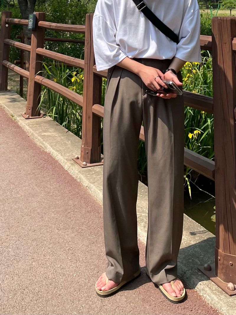  MINE MINMAL TWO TUCK WIDE SLACKS(3COLOR)