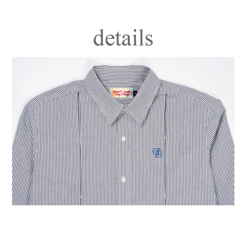 STRIPE CROP SHIRT_NAVY