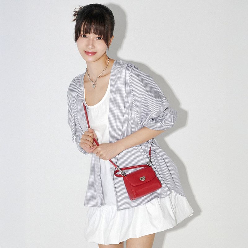 チェックフードシャツ (LIGHT GRAY)
