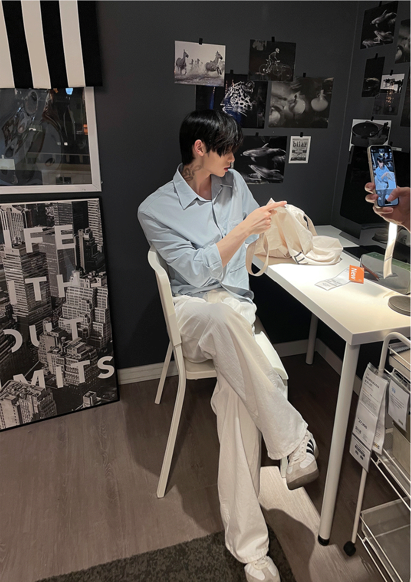 slob white wide denim pants