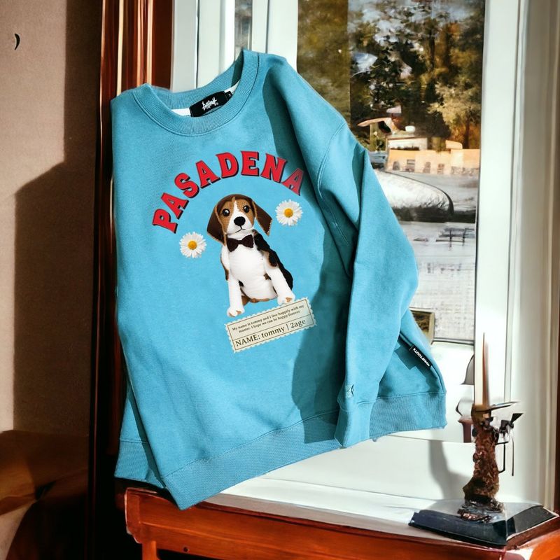 600D-030 PASADENA DOG LAYERED SWEAT SHIRTS