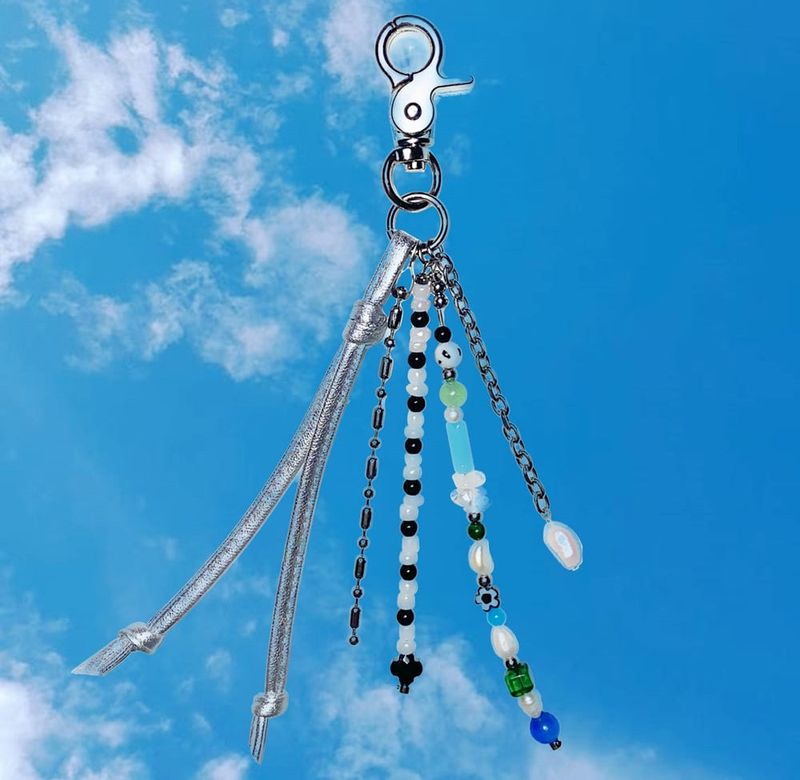 ocean gemstone keyring