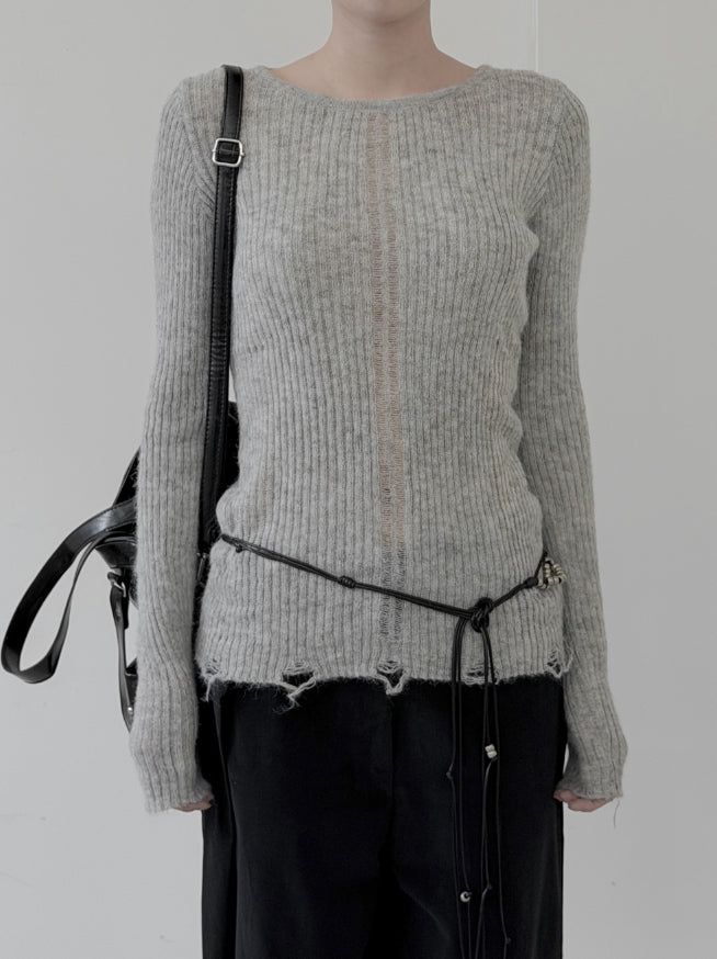 Modern Damage Ribbed Knit