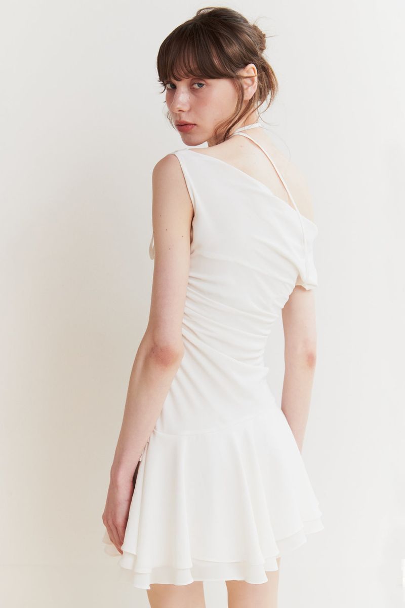 LILY FRILL DRESS ivory