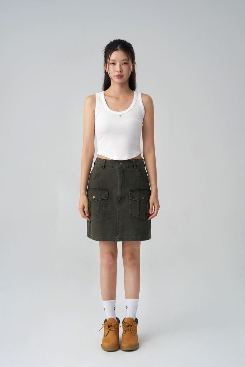 (W) over-pocket skirt