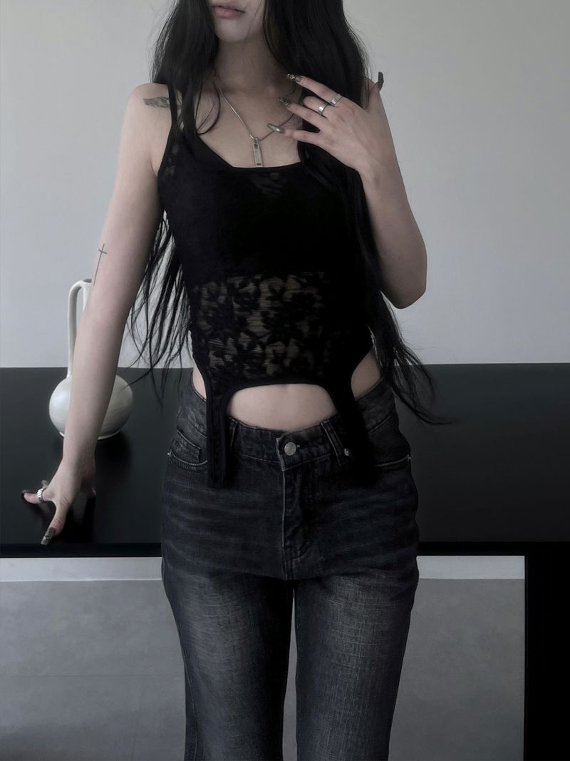 lace see-through eve top (2color)