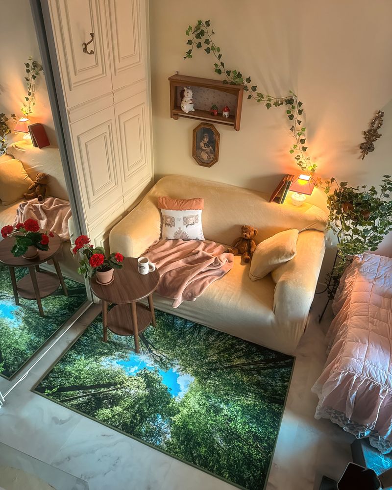 In the forest, landscape rug