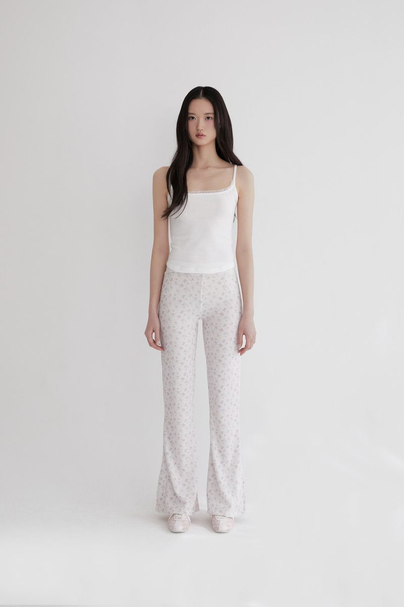 Flower Button bootcut pants (PINK)