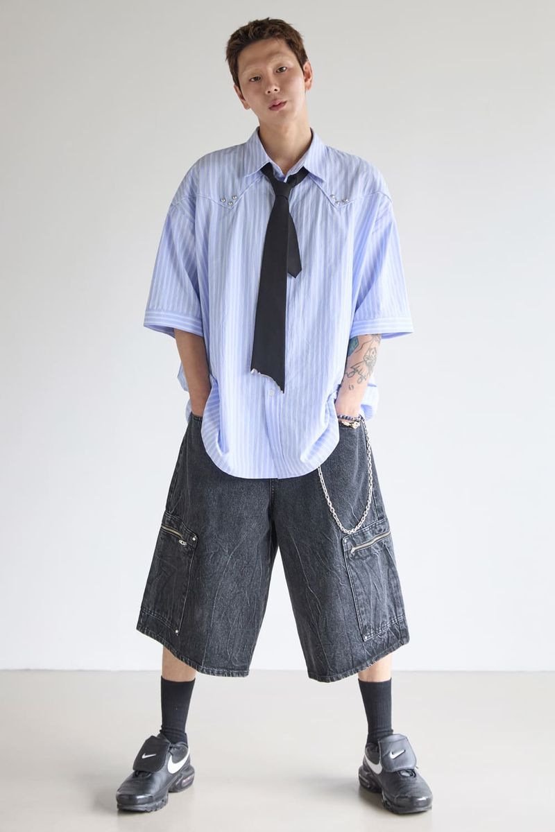 ZIPPER CARGO BERMUDA PANTS