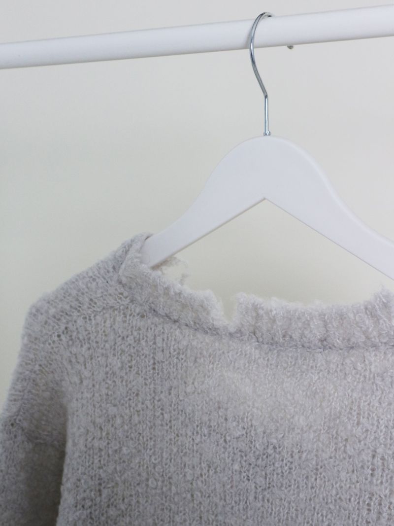 Puddle Demoor Tester Damage Long-Sleeved Knitwear Dress (Muffler Set)