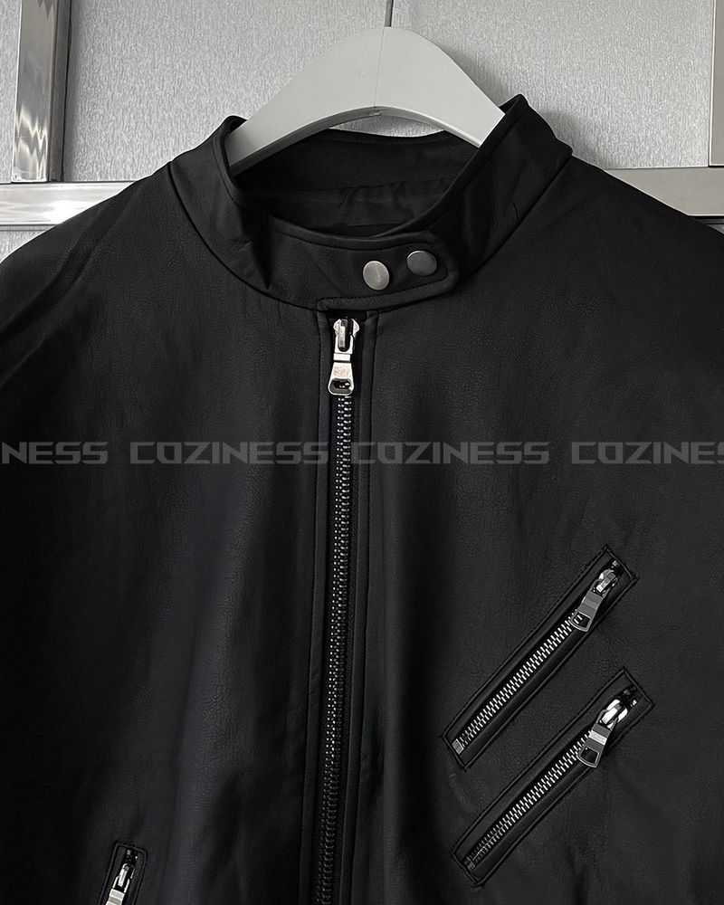 OA Padded Matte Coated Leather Jacket (2 colors)