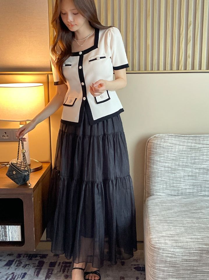 iam mari（アイアム マリ）の「Miel Chiffon Pleated Tiered Long Skirt（Skirts）」