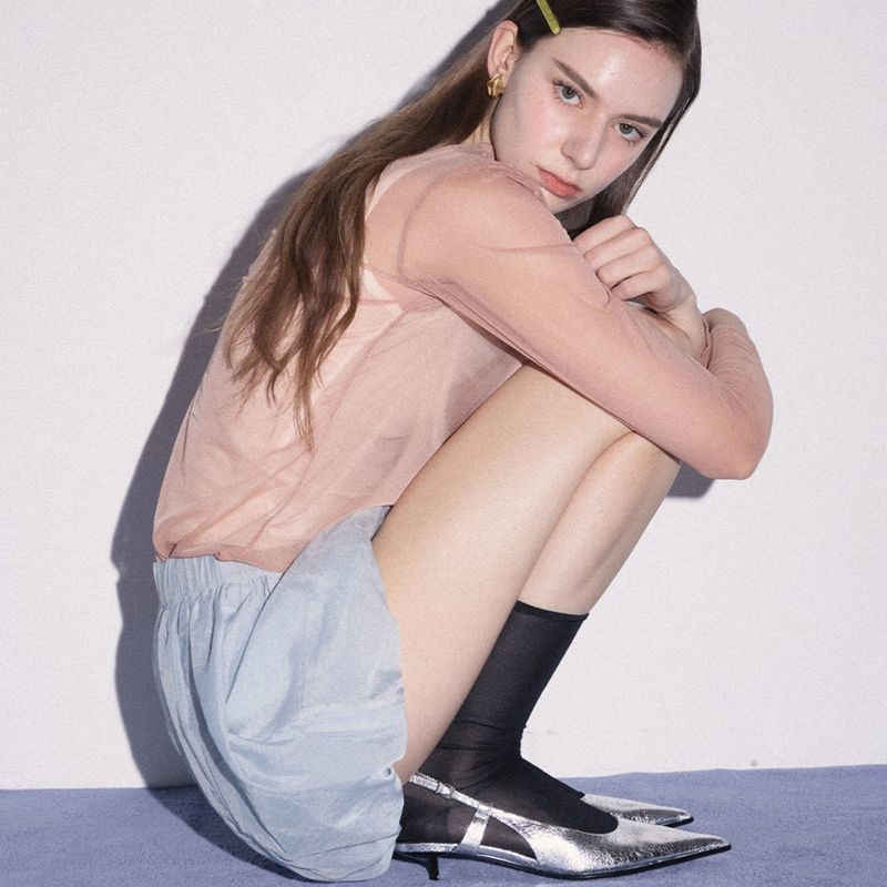 ROSE SEE THROUGH LONG SLEEVE SET
