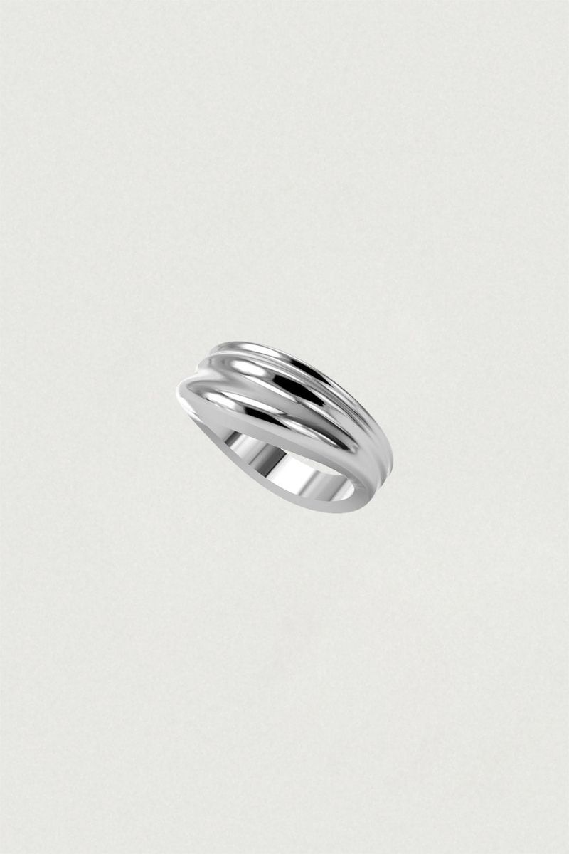 [925SILVER] DRAPE WAVE FRILL RING