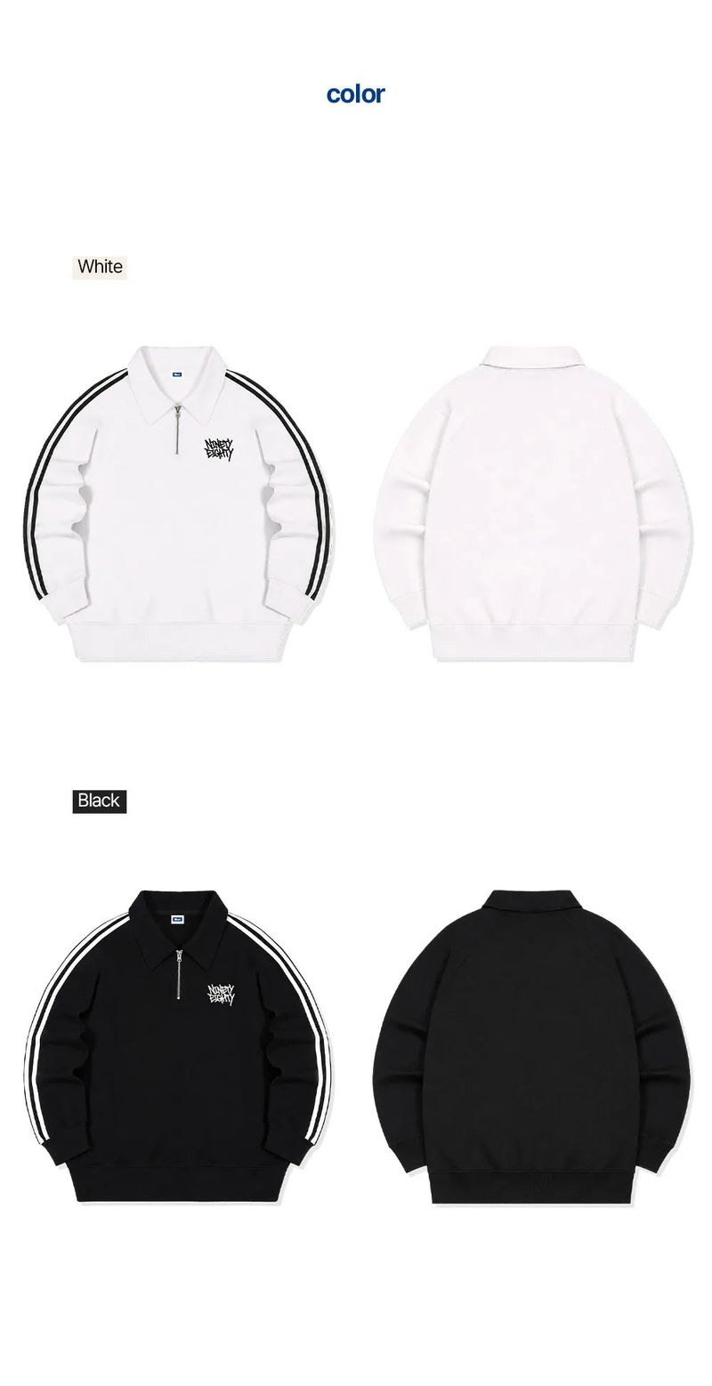 rough mini logo track collar half zip-up (2color)