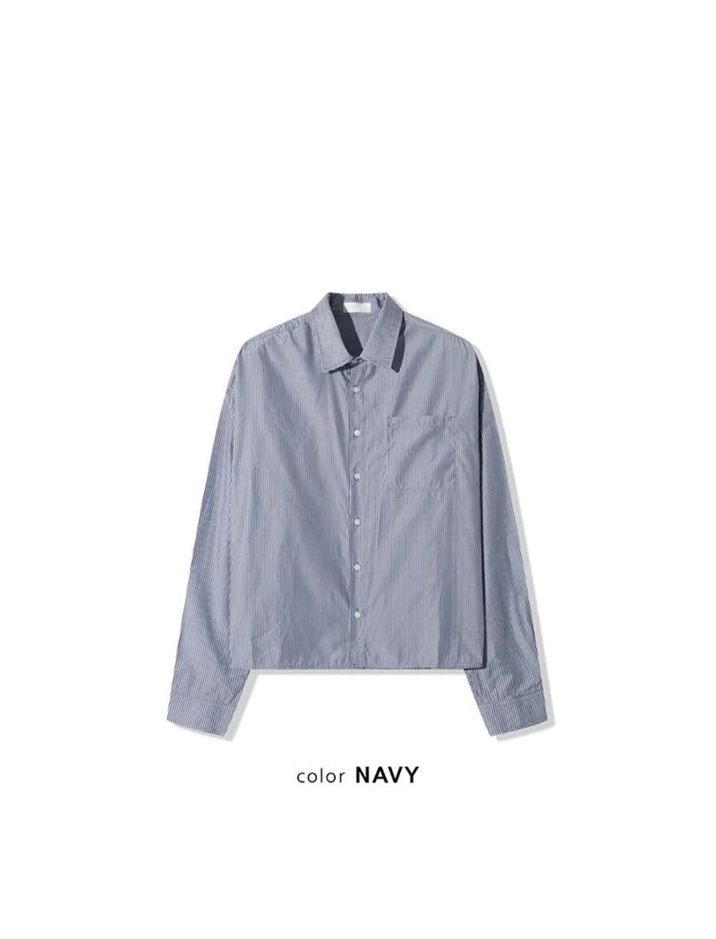 Basic stripe crop shirts(3color)