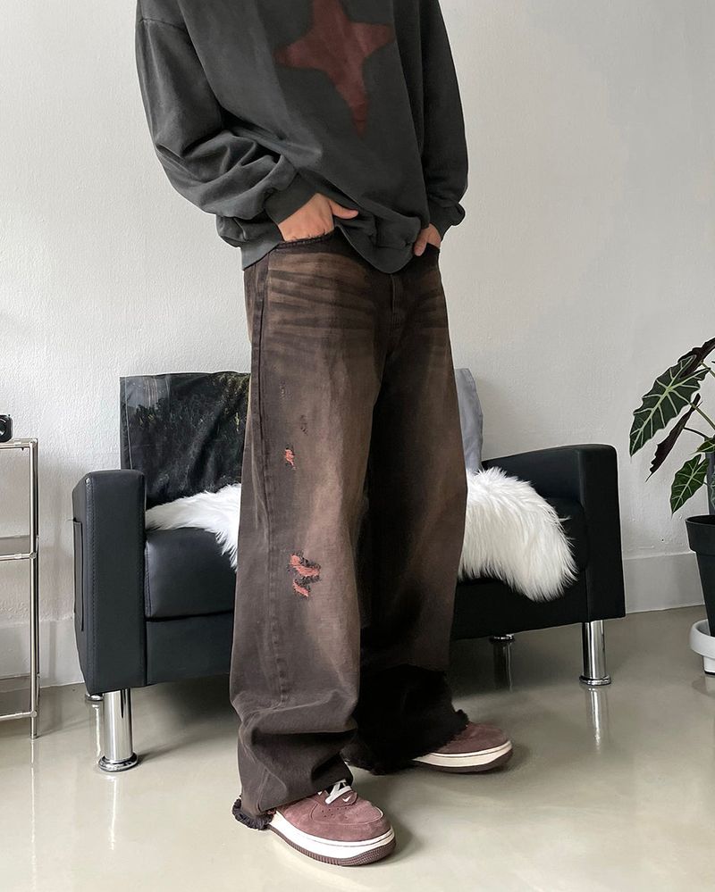 IDF（アイディーエフ）の「ビンテージブラウン デニム パンツ（パンツ）」