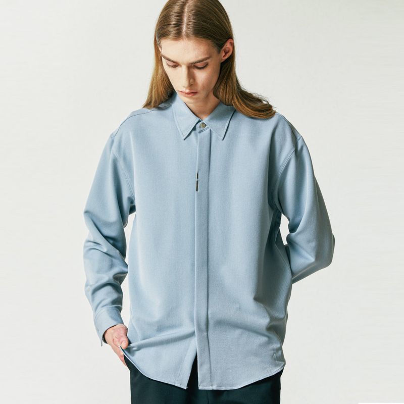 S SY(エスエスワイ)の「VERTICAL TIP BASIC SHIRT SKY BLUE(Tops)」