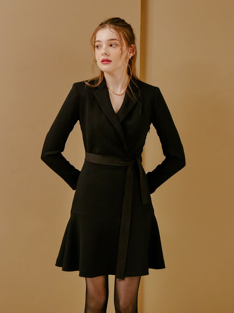 TAILORED FLARE ONEPIECE_BLACK