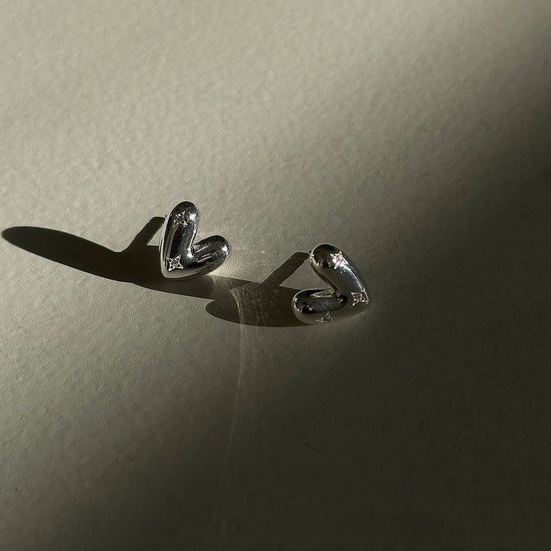 [925silver] Twinkle heart earring