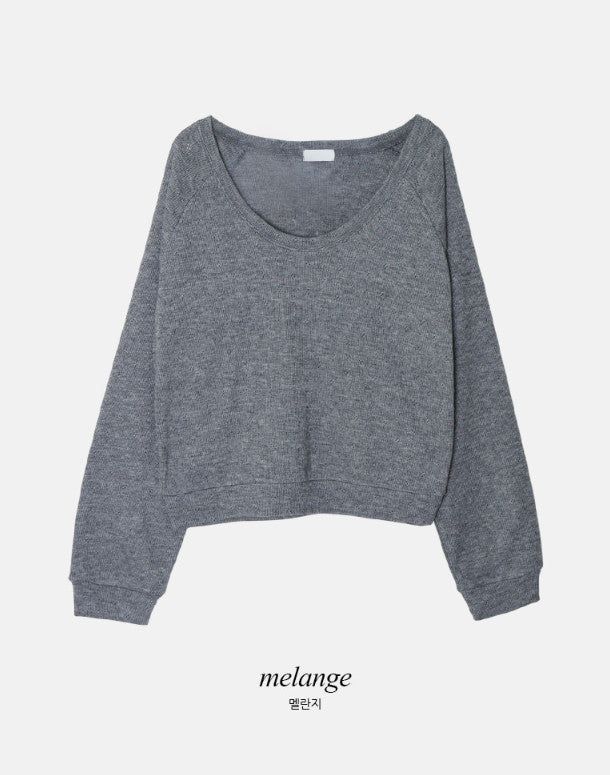 U-neck Eyelet Basic Knit T-Shirt (4color)