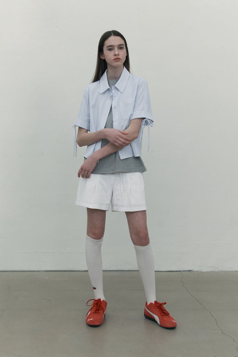 COLLECTION SEERSUCKER BANDING PANTS [WHITE]