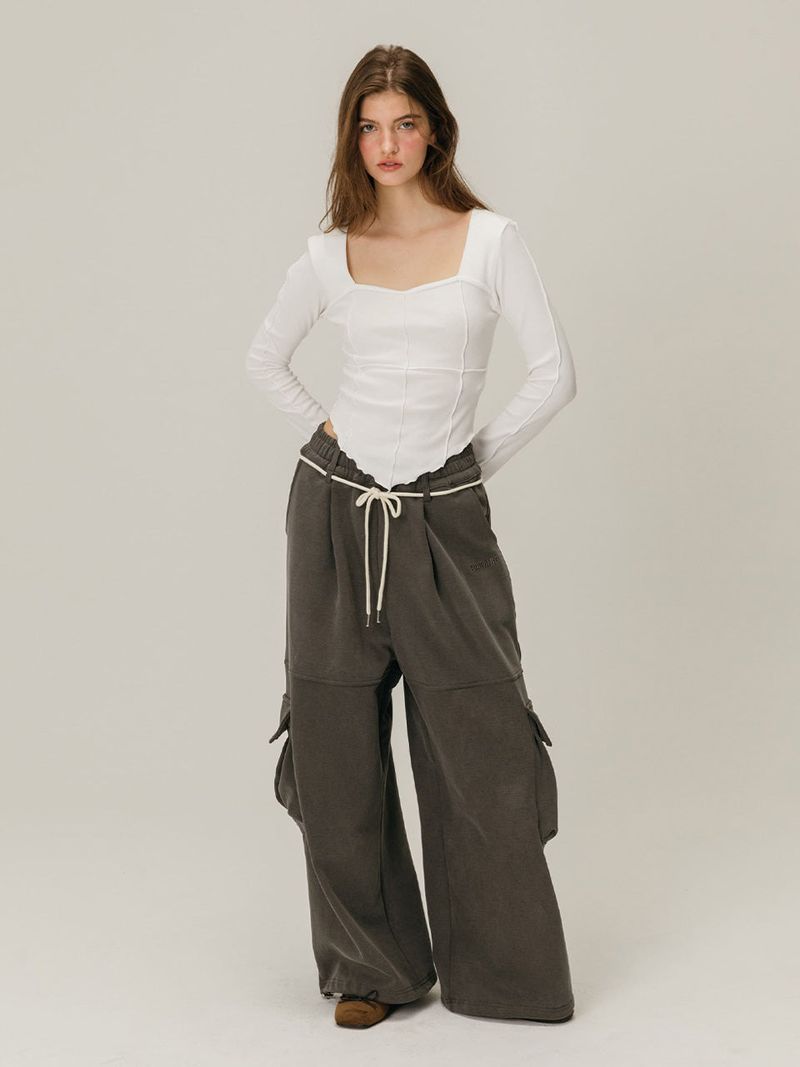 PIGMENT CARGO SWEATPANTS / BROWN