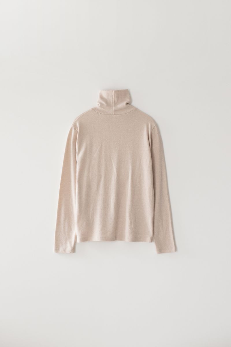 Basic turtle neck T-shirts (Beige)