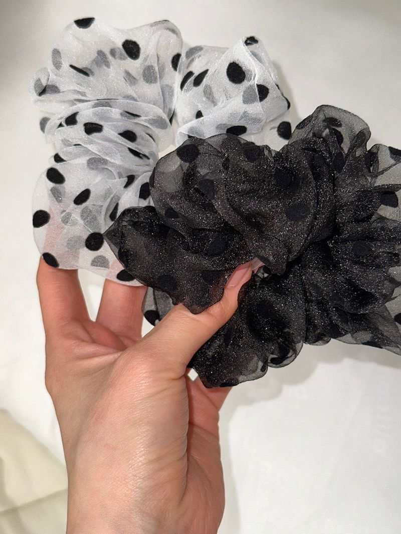 Dot hair scrunchie (2color)