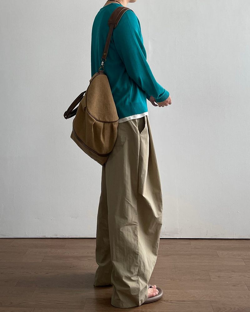 Ripple Pintuck Nylon pants