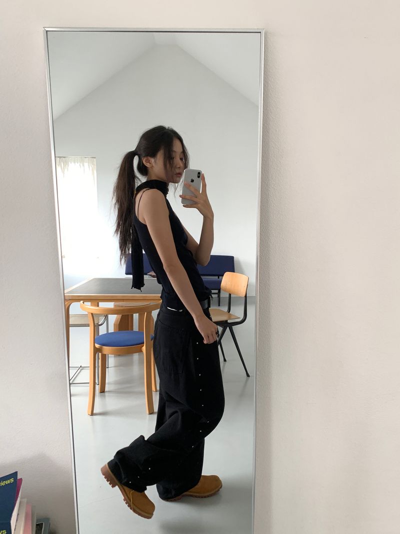 SEE-THROUGH HALTER SLEEVELESS (4C)