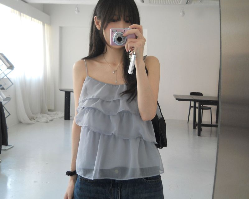 See-through frill bustier (2 colors)