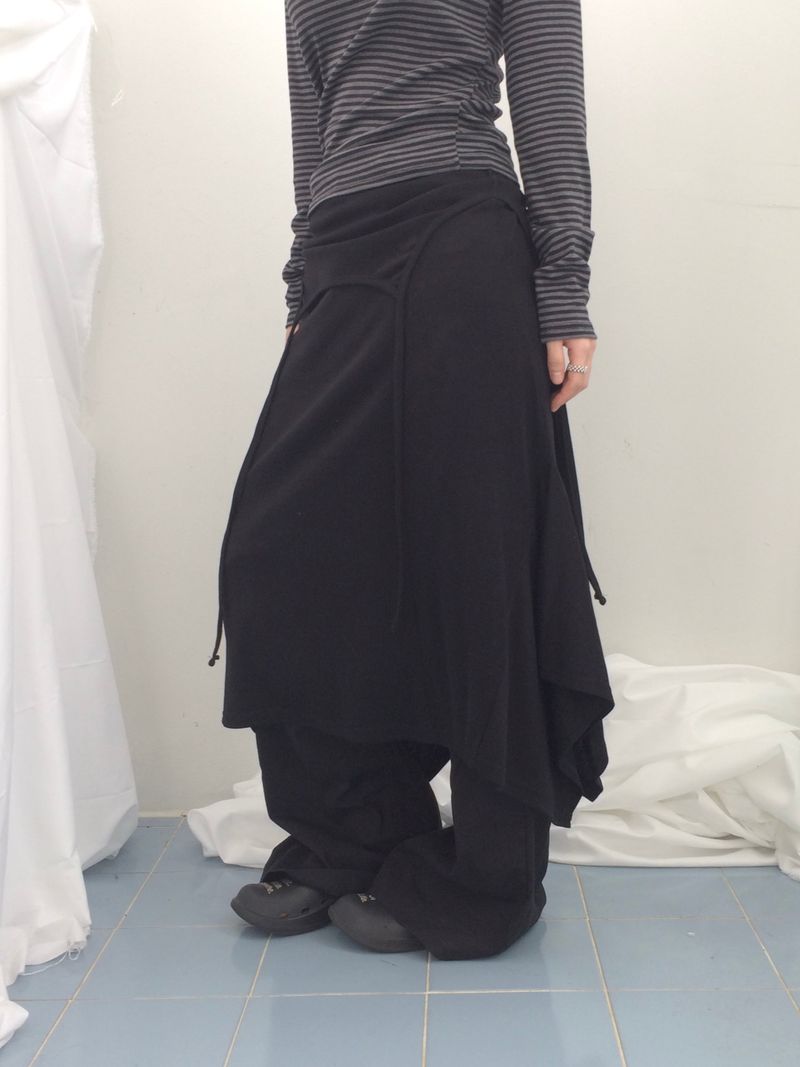 double-strap draped long dress