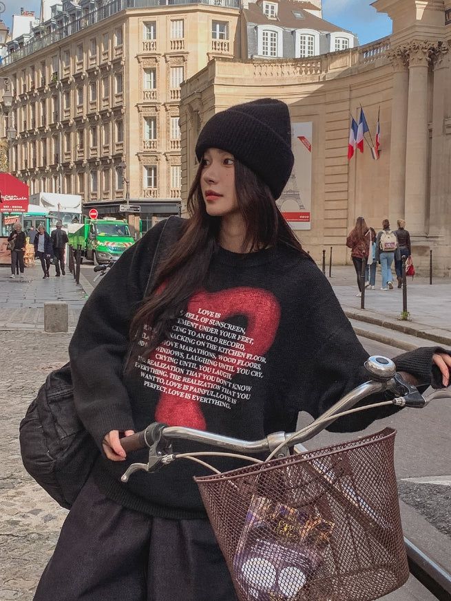 Kuro spray heart wool knitwear