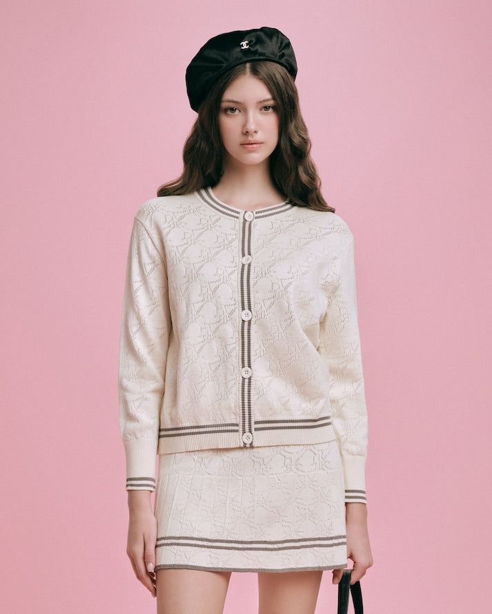 DVRK（ダーク）の「DVRK PRIVÉ POINTELLE KNITTED CARDIGAN & SKIRT SET - CREAM（Setup）」